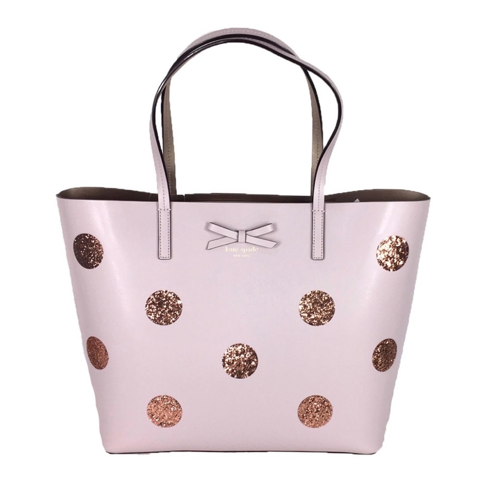 Kate Spade Light Pink Tote with Glitter Polka Dots